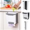 YCOCO - Cestino da cucina piccolo da appendere, 10 l, per armadietti da cucina, pieghevole, per armadietti, auto, camera da letto, bagno, plastica, 2,4 galloni, bianco