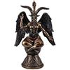 DRW Figura Baphomet Figura del bene e del male Finitura Bronzo in Resina Dipinto a Mano 15x8x23 cm
