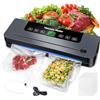 beibijio Macchina Sottovuoto Alimenti, 6-IN-1 Sistema di Conservazione degli Alimenti Sottovuoto Umidi con 50 Sachetti Sottovuoto Tubo Sottovuoto Coltello da taglio, 65KPA Vuoto Veloce, Modalità a Secco Umido