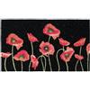 BANZAII TEXTILE INNOVATOR ONLINE Banzaii Zerbino in Cocco da Esterno o Interno con Retro Antiscivolo 40x70 cm - Nero Papaveri