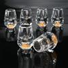BSDLZCH Set di 6 bicchierini da liquore in cristallo da 15 ml, senza piombo, con base pesante, decorati con oro 24 K Golden Mountain, ideali per vodka, alcol, tequila, sake, whisky (goccia d'acqua)
