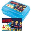 United Labels Pompiere Sam - Contenitore per il pranzo Heroes in Action con divisorio blu
