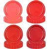 EVYIENEN 48 Pezzi Piatti di Carta a Gradiente Rosso, Set di Piatti per Feste, 4 Design per Natale, Compleanno, Matrimoni, Anniversari