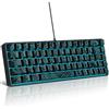 Snpurdiri Tastiera da gioco al 60% cablata, illuminazione LED RGB, retroilluminazione blu, mini tastiera ergonomica, compatta, tastiera da ufficio per PC (gradiente 68 nero)