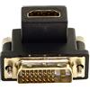 chenyang Adattatore DVI a HDMI, adattatore DVI Maschio a HDMI Femmina per computer, HDTV e scheda grafica Angolato di 90 gradi verso il basso Nero
