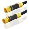 Premium X Cavo Antenna SAT Gold-Line 7,5m 135dB - Cavo Coassiale in Rame di Alta Performance, Cavo di Connessione Nero, Connettori F Dorati, Ultra HD 4K, Flessibile e Resistente