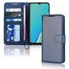 TECHGEAR Custodia in Pelle Oppo A9 / A5 2020, Cover Libro Protettiva con Slot per Schede, Supporto e Cinturino da Polso - Pelle Sintetica per Oppo A9 / A5 2020 Cover Portafoglio (Blu)