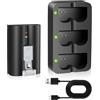 PoweLyt 1 Batteria per Ring(3.65V 6040mAh) e stazione di ricarica,Batteria ricaricabile a sgancio rapido compatibile con Video Doorbell 2/3/4/3 Plus,Stick Up Cam Battery(2nd & 3rd Gen),Spotlight Cam,Intercom