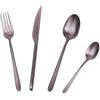 Barazzoni, Set di Posate da Tavola Malachite Titanio versione Satinata, Monoblocco in acciaio inox 18/10, per 6 persone, 24 pezzi: 6 forchette, 6 cucchiai, 6 coltelli, 6 cucchiaini da tè