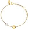 Breil, Collezione B Rocks, Bracciale Donna in Acciaio con Perla Naturale di Acqua Dolce e Boule in Acciaio Lucido, Chiusura a Moschettone, Lunghezza Regolabile
