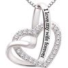 ALOV Gioielli in argento sterling Amo mia moglie per sempre Collana con cuore in zirconi