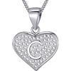 MASADA Collana in Argento 925 - Ciondolo Lettera C a forma di cuore Iniziale con Pietre Zircone - Iniziali Nome per Donna Ragazza - Catena 46 cm Confezione Borsa in Velluto