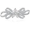 KristLand Spilla Barocca con Zirconi Placcata Rodio Design Artistico con Intrecci Curve e Traforo Regalo Lusso per Matrimonio Natale