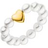 Purelei Lovely Ring - Anello elastico con cuore - Anxiety Fidget - Perle di conchiglia & acciaio inossidabile - Taglie S/M/L - Placcato in oro 18 carati - Gioielli fatti a mano, L, Acciaio