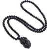 COAI Collana Mala 108 Grani di Ossidiana Arcobaleno con Pendente Pixiu, Collana Rosario da Uomo per Meditazione e Yoga