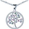 CPSLOVE Collana dell'albero della vita in argento sterling 925, zircone lucido intarsiato, Ciondolo da donna, Regalo di compleanno di Natale