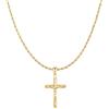 MARLION JEWELS Collana da uomo lunga con disegno di Gesù Cristo Collana in acciaio da uomo placcato oro o argento. Collane lunghe particolari. Gioielli a catena in acciaio (Placcato oro)