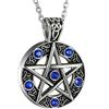 Oidea, collana da uomo in acciaio inox con ciondolo a forma di pentacolo, stile pagano wicca e gotico, peltro, catena inclusa