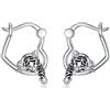 HARMONY BOLA Mucca/coniglio/tigre orecchini in argento Sterling 925 gatto/procione orecchini animali gioielli regalo per la festa della mamma per le donne, 18,8 x 13 mm, Argento sterling