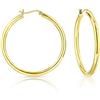 DTPsilver Orecchini Cerchio Argento 925 Placcati Oro 24K con Chiusura a Leva - Orecchini Donna Cerchio Oro - Cerchi Grandi e Spessi - Diametro 50 mm - Spessore 4 mm