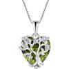 FJ Collana Albero della Vita Argento Sterling 925 Ciondolo Cuore Collana Peridoto Gioielli Pietre Portafortuna Agosto per Donna