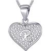 MASADA Collana in Argento 925 - Ciondolo Lettera R a forma di cuore Iniziale con Pietre Zircone - Iniziali Nome per Donna Ragazza - Catena 46 cm Confezione Borsa in Velluto