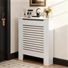 FATIVO Copritermosifone Legno Bianco MDF, 71Lx17Px91A cm Dimensioni interne, Copri Termosifone Moderno Mensola Copriradiatore Taglia Piccola