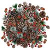 WJWINER Accessori Ghirlanda di Natale, 84 Pezzi Pigne Decorative Natalizie, Decorazioni Natalizie, Decorazioni Corona Avvento, per Composizioni di Fiori di Natale, Corone Alberi e Regali Fai da