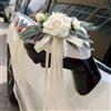 LIMEOW 2 Pezzi Coccarde Matrimonio Auto, Fiocchi Auto Matrimonio, Decorazioni Matrimonio per Specchietti Retrovisori di Auto, Decorazioni per Auto da Sposa, Feste di Compleanno, ECC (Bianco)
