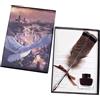 YASUI Stilografica con piuma di gufo per i fan di Harry Potter, idea regalo per i bambini e per amici Set penna gufo
