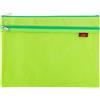 SagaSave 1PCS Borsa per documenti A4 Borsa con cerniera Borsa a rete in nylon Busta impermeabile con doppia cerniera Borsa per documenti per studenti Forniture per ufficio Borsa da viaggio, Verde