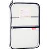 Lefancy Cartella portadocumenti in nylon a maglia con chiusura a zip - Formato A4 - Per studenti, compiti, forniture per ufficio - Blu scuro