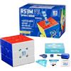Bucaxit Moyu RS3M V5 Dual Adjustment 3x3 Speed Cubo Magico Senza Adesivo Silky e Fluente Competitivo per gli Amanti del Cubo (Magnetic Dual Adjustment Version)