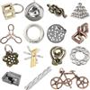 Joyeee 15 Pezzi Rompicapo Puzzle in Filo Metallico, Gioco Mentale Test QI Sblocca Giocattolo, Interlock Sfida Puzzle Game Giocattolo Educativo Regalo per Ragazzi Ragazze Adolescenti Adulti, #G