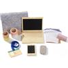 WOODENFUN Pretend Play Home Office Set per bambini, 10 pezzi da ufficio con giocattolo in legno, telefono per laptop in età prescolare, età 3+ anni (ufficio)
