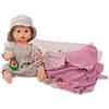 Götz 2253147 Sleepy Aquini Avocado - bambola da bagno grande 33 cm con occhi marroni che dormono, senza capelli in set da 10 pezzi - bambola da 3 anni