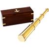Nautical Replica Hub 14 Handheld Nautical Three Fold Brass Telescope Maritime Wooden Box Navigation