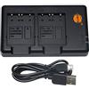 DSTE DE DSTE BC-TRX USB Dual caricabatteria compatibile con Sony NP-BG1, NP-FG1, NP-BD1, NP-FD1, NP-FT1, NP-FE1, NP-FR1 batteria come BCTRX - Alimentazione tramite cavo di ricarica micro USB a USB-A 2.0