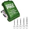 PERCH`N PIKE Set di 75 vortici tripli con scatola Duo-Lock Snap, 3 - 17 kg, set di vortici da pesca per spinning, 5 misure Sbirolino girelle per trote, accessori per la pesca alla trota