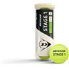 Dunlop Sports DUNLOP Pallina da tennis Stage 1 verde, per bambini e principianti sul campo grande, 3 palline