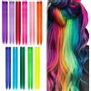 JOOTUEPO 22 Pezzi Extension Capelli Colorati, Colored Clip In Hair Extensions Colorate Rainbow Party Highlights Posticci Sintetici Estensioni 50cm, Ciocche per Bambini Donna Halloween Natale Cosplay Party
