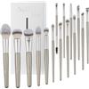 SaDM Shiny Set di 15 pennelli da trucco vegani per fondotinta, correttori, fard, ombretto, eyeliner, cipria, evidenziatore, sfumatura, set di pennelli per il viso
