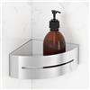 Viverso x match portaoggetti doccia angolare, La: 220 A: 70 P: 170 mm, VU6004PS, x match acciaio inox levigato/bianco [Accessori Bagno > Mensole Doccia]