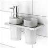 Viverso x add dispenser per sapone e porta spazzolini con supporto a parete, VU9400XX+VU9500CR+VU5000XX+VA1401CR, x add [Accessori Bagno > Set di accessori da bagno]