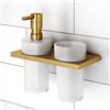 Viverso x add dispenser per sapone e porta spazzolini con supporto a parete, VU9400XX+VU9500BG+VU5000XX+VA1401BG, x add [Accessori Bagno > Set di accessori da bagno]