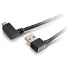 C2G 81705 Cavo USB 2.0 A ad angolo retto a Micro USB B ad angolo retto, caricabatterie micro USB adatto per telefoni Samsung/Android e altri dispositivi Micro UBS