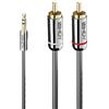LINDY 35332 - Cavo audio da jack da 3,5 mm a fono Cromo Line, 0,5 m, colore: Antracite