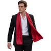 LA FERANI Sciarpa da Uomo 100% Seta Chiffon 180 x 80 cm Tinta Unita per Abito Blu Scuro, Panno di Seta Stola Business Style Regalo per Lui, Bianco (Rosso)