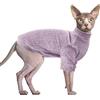 Oslueidy Vestiti per Gatti Sphynx, Maglia a Collo Alto per Gatti Senza peli, Felpa Costume Camicia con maniche Gattino, Maglione per Sphynx/Cornish Rex/Devon Rex/Peterbald (Violetta, S)