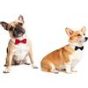 Rieoany Set da 2 Papillon per Cani e Gatti, Colletto Smoking Regolabile, Accessori Costume per Animali Domestici, Matrimonio Compleanno, Nero e Rosso, M